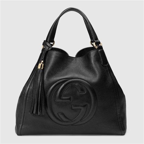 gucci ace leather black|Gucci shoulder bag black handbags.